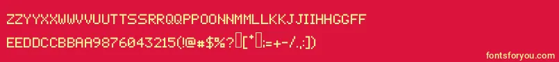 フォントPixelcrypt – 黄色の文字、赤い背景