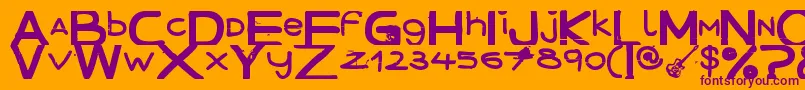 フォントDecemberHandmade – オレンジの背景に紫のフォント