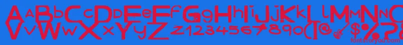 DecemberHandmade Font – Red Fonts on Blue Background