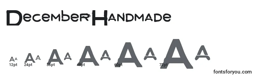 DecemberHandmade Font Sizes