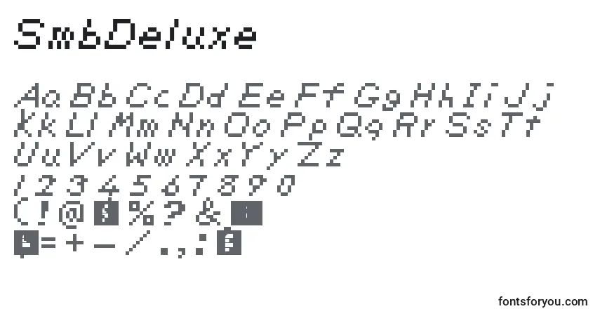 Шрифт SmbDeluxe – алфавит, цифры, специальные символы