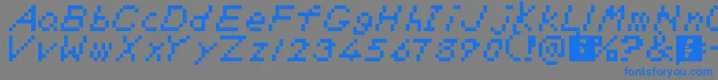 SmbDeluxe-Schriftart – Blaue Schriften auf grauem Hintergrund