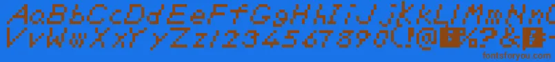 SmbDeluxe-fontti – ruskeat fontit sinisellä taustalla