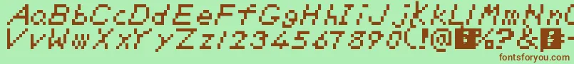 SmbDeluxe-Schriftart – Braune Schriften auf grünem Hintergrund