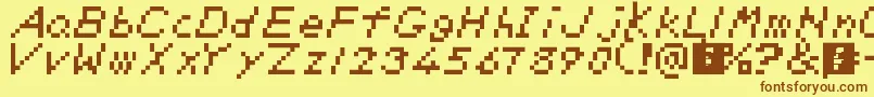 SmbDeluxe Font – Brown Fonts on Yellow Background