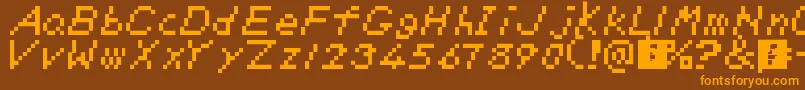 Шрифт SmbDeluxe – оранжевые шрифты на коричневом фоне