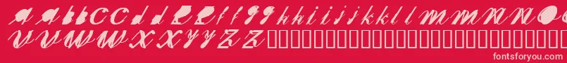 Sherxn-Schriftart – Rosa Schriften auf rotem Hintergrund
