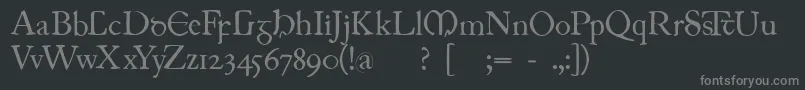 フォントJuniusirish – 黒い背景に灰色の文字