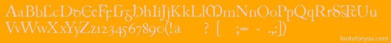 Juniusirish Font – Pink Fonts on Orange Background