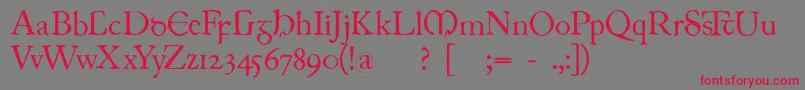 Juniusirish Font – Red Fonts on Gray Background
