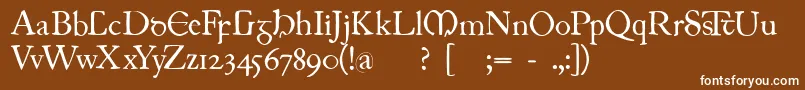 Шрифт Juniusirish – белые шрифты на коричневом фоне