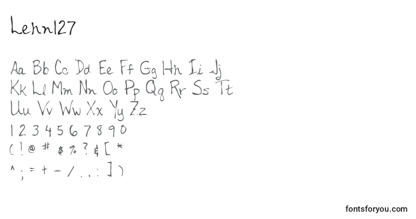 Lehn127フォント–アルファベット、数字、特殊文字