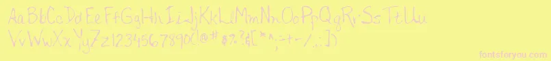 Lehn127-Schriftart – Rosa Schriften auf gelbem Hintergrund
