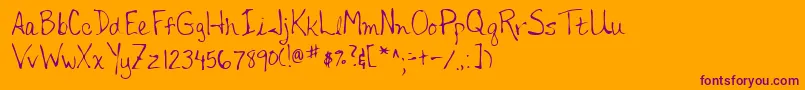 Lehn127 Font – Purple Fonts on Orange Background