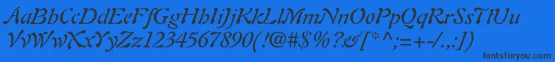 AuriolltstdItalic Font – Black Fonts on Blue Background