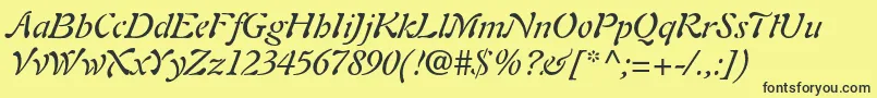 AuriolltstdItalic Font – Black Fonts on Yellow Background