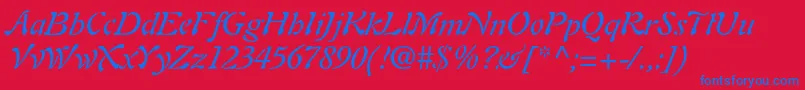 AuriolltstdItalic Font – Blue Fonts on Red Background