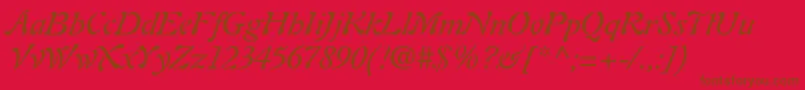 AuriolltstdItalic Font – Brown Fonts on Red Background