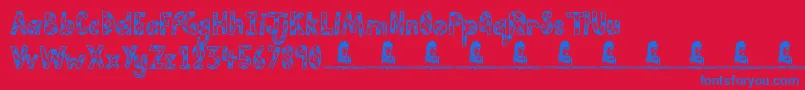 CutiePie Font – Blue Fonts on Red Background