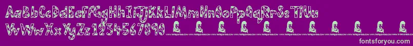 CutiePie Font – Green Fonts on Purple Background