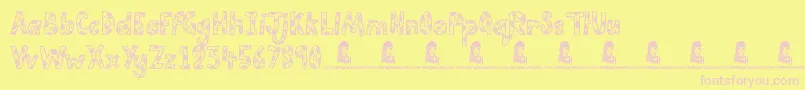 CutiePie Font – Pink Fonts on Yellow Background