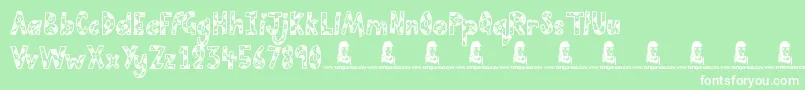 CutiePie-fontti – valkoiset fontit vihreällä taustalla
