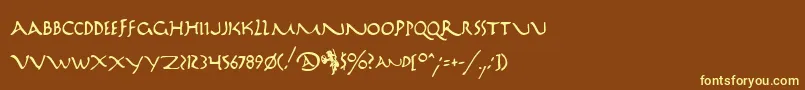 Marav2 Font – Yellow Fonts on Brown Background
