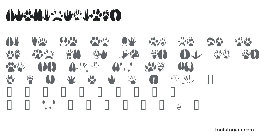 Schriftart Animaltracks – Alphabet, Zahlen, spezielle Symbole