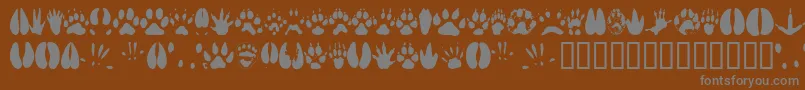 Animaltracks Font – Gray Fonts on Brown Background