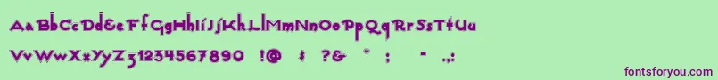 Captainswabby Font – Purple Fonts on Green Background