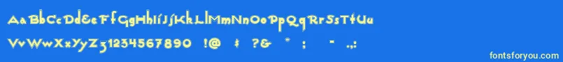 Captainswabby Font – Yellow Fonts on Blue Background