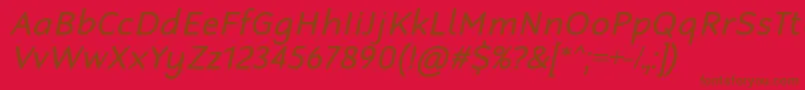 RobagaRoundedRegularItalic Font – Brown Fonts on Red Background