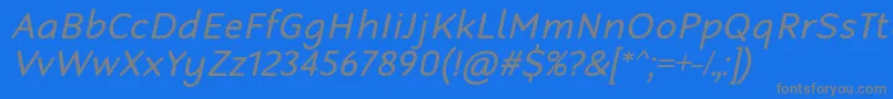 En savoir plus sur la police RobagaRoundedRegularItalic Police RobagaRoundedRegularItalic – polices grises sur fond bleu