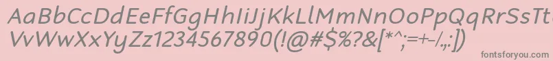 RobagaRoundedRegularItalic Font – Gray Fonts on Pink Background