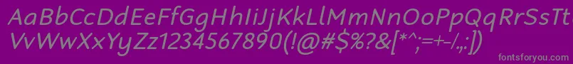 RobagaRoundedRegularItalic Font – Gray Fonts on Purple Background