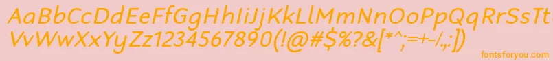 RobagaRoundedRegularItalic Font – Orange Fonts on Pink Background