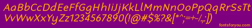 RobagaRoundedRegularItalic Font – Orange Fonts on Purple Background