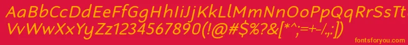 RobagaRoundedRegularItalic Font – Orange Fonts on Red Background