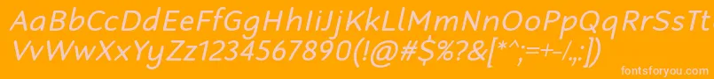 RobagaRoundedRegularItalic Font – Pink Fonts on Orange Background