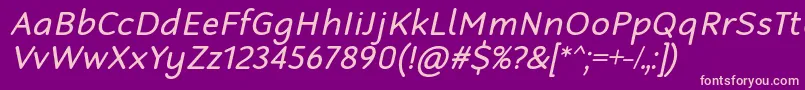 RobagaRoundedRegularItalic Font – Pink Fonts on Purple Background