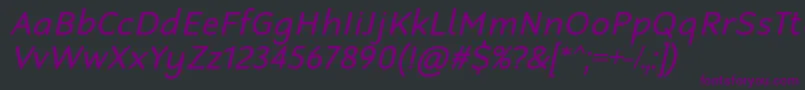 RobagaRoundedRegularItalic Font – Purple Fonts on Black Background