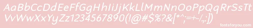 RobagaRoundedRegularItalic Font – White Fonts on Pink Background