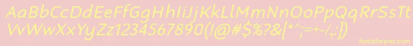 RobagaRoundedRegularItalic Font – Yellow Fonts on Pink Background