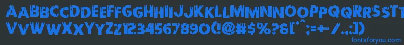 Redundeadstaggered Font – Blue Fonts on Black Background