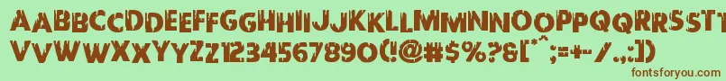 Redundeadstaggered Font – Brown Fonts on Green Background