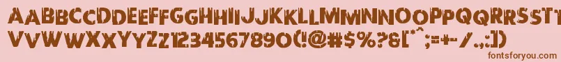 Redundeadstaggered Font – Brown Fonts on Pink Background