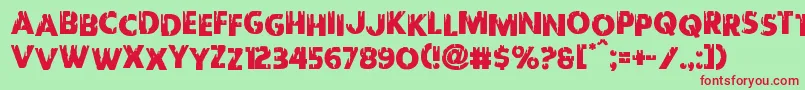 Redundeadstaggered Font – Red Fonts on Green Background