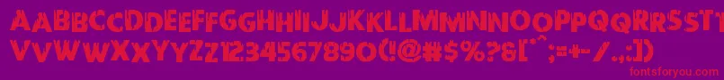 Redundeadstaggered Font – Red Fonts on Purple Background