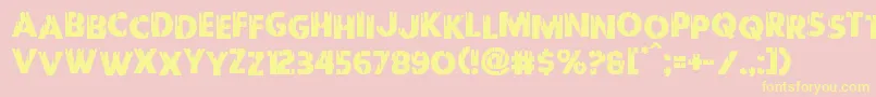 Redundeadstaggered Font – Yellow Fonts on Pink Background