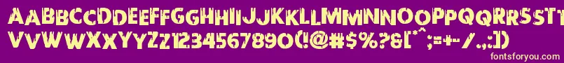 Redundeadstaggered Font – Yellow Fonts on Purple Background